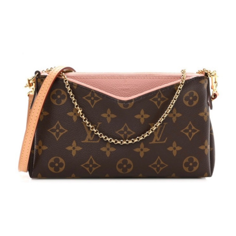 Louis Vuitton Monogram Pallas Clutch Rose Poudre
